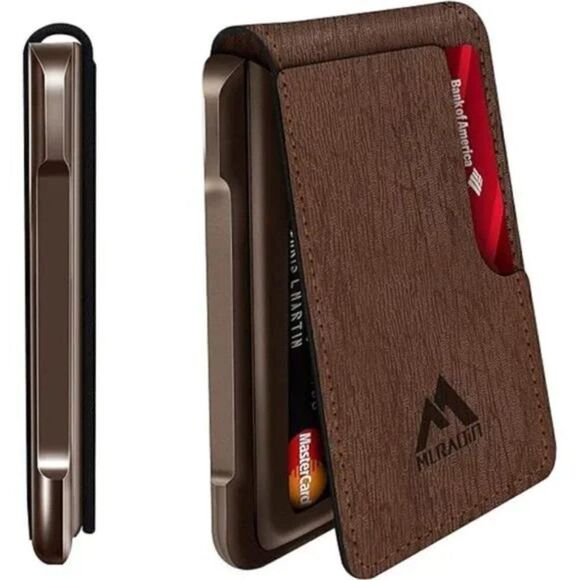 Mens Wallet Tactical Bifold Wallets for Men Metal RFID Blocking Aluminum Money - Picture 6 of 7